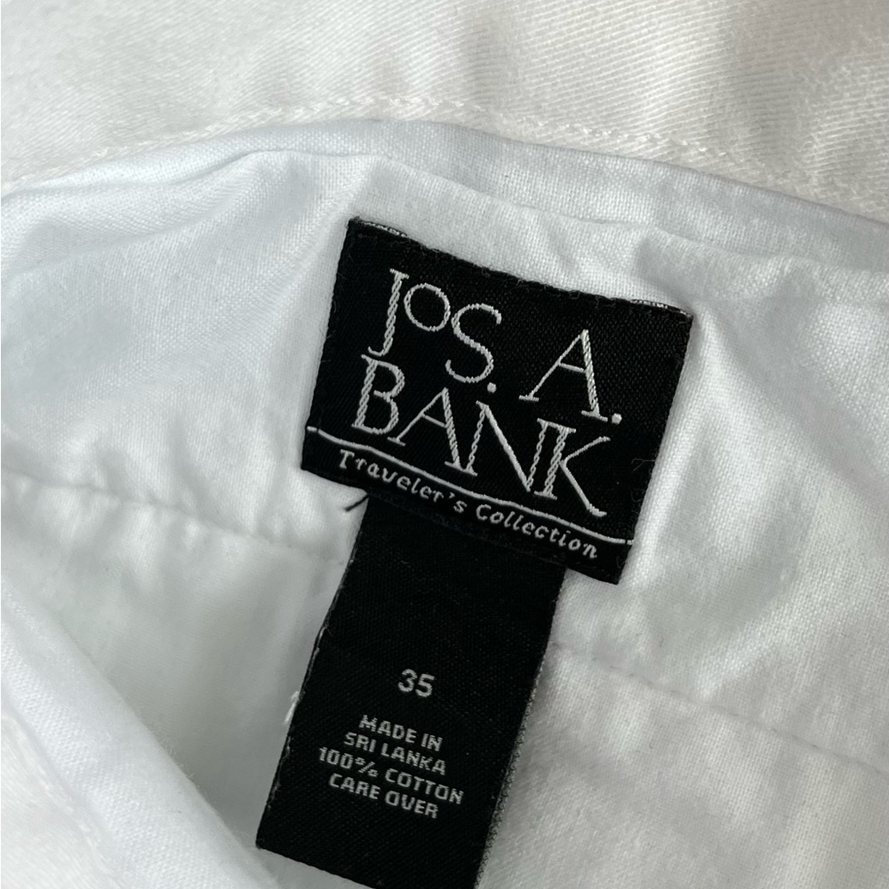 Jos A. Bank Mens WHITE Pleated Traveler Cotton Casual Shorts 35 - Picture 5 of 8